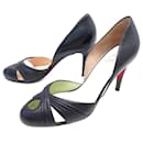 CHRISTIAN LOUBOUTIN SHOES PUMPS 38.5 BLACK LEATHER SHOES - Christian Louboutin