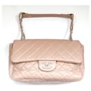 Chanel Beige Perforiertes Leder Classique Flap Bag
