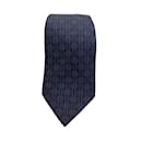 Navy silk Hermès monogram tie