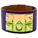 Ultraviolet Collier De Chien Cuff GHW - Hermès