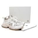 White Mesh & Leather Leave No Trace Mid Sneakers - Moncler