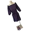 Sublime vestido "azul violeta" talla Chloé 38 poliéster y seda violeta
