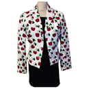 MOSCHINO JACKET LIPS EAT ME 3 BUTTONS MULTISIGLES RASPBERRY HEARTS T 42 - Moschino