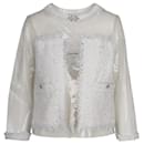 Chanel Clear Jacket with White Lace Embroidery