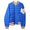 Moncler Gamme Bleu Quilted Shell Bomber Jacket in Blue Goose Down