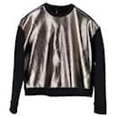 Neil Barrett Two-Tone Crewneck Sweater in Metallic Cotton