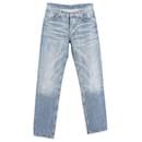Jeans Gucci a gamba dritta in denim lavaggio chiaro in cotone azzurro