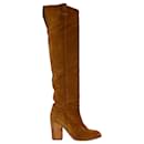 Suede Over the Knee Light Brown Boots - Laurence Dacade