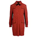 Vestido de gola de lã vermelho Valentino com laço