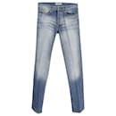 Jeans Saint Laurent Straight in denim di cotone blu