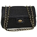 BALLY Chain Shoulder Bag Leather Black Auth am3668 - Bally