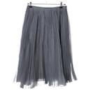 Chanel grey silk pleated skirt FR36