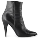 Saint Laurent Black Leather Ankle Boots
