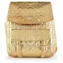 Zaino Cannage in pelle color oro Dior Stardust