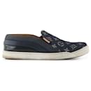 Louis Vuitton Navy Monogram Denim Tempo Slip On Sneakers