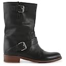 Miu Miu Black Leather Biker Boots