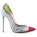 Christian Louboutin Tricolor Patent Leather And PVC  So Kate 120 Pumps