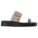 Amor Platform Slides - Elleme - Taupe/Preto - Couro - Autre Marque