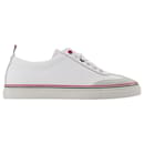 Lo-Top Sneakers - Thom Browne - White - Leather