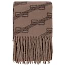 Lenço Cobertor Sc - Balenciaga - Bege/Marrom - Lã
