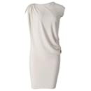 Lanvin One Shoulder Drape Dress in White Polyester