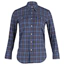 Saint Laurent Flannel Checked Button Front Shirt in Multicolor Polyester 