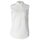 Camisa de algodón blanco sin mangas con cremallera trasera de Victoria Beckham