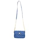 Marc Jacobs Quilted Flap Shoulder Bag in Blue Lambskin Leather