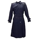 VINTAGE BURBERRYS WATERPROOF TRENCH COAT LONG M 48 BLUE WOOL COAT - Autre Marque