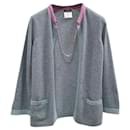 CHANEL Pull Cachemire Gris Rose - Chanel