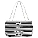 Chanel 2019 venise biarittz black and white canvas medium flap bag Shoulder Bag