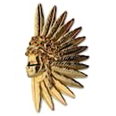 Gianni Rare Gold Metal Native American Indian Crystals Ring - Versace