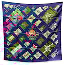 Hermes Vintage Blue Silk Scarf Pavois 1964 Philippe Ledoux - Hermès