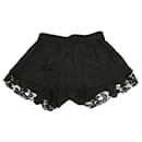 Shorts de verão IRO Dainie de tecido preto com acabamento em renda tamanho 38 - Iro