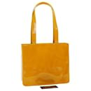 CHANEL Tote Bag Enamel Yellow CC Auth bs3966 - Chanel