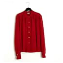 CERCA DE 89 blusa de seda vermelha em38/40 - Chanel