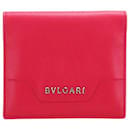 Porta tarjetas de cuero Bvlgari, estuche de cuero en excelente estado - Bulgari