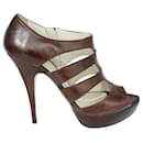 Brown Peep Toe Heels  - Prada