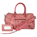 Balenciaga City bag in pink leather