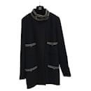 Chanel 2014 Resort Summer Runway Black Trim Military Wool Coat