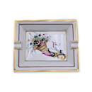 Posacenere rettangolare vintage in porcellana bianca Hermes Cornucopia - Hermès