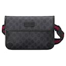 Gucci black/gray GG supreme beltbag