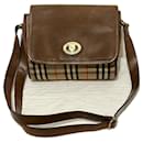 Vintage Burberry crossbody bag from leather and canvas