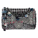 Chanel Timeless/Classique Jumbo Limited Edition Pompon Flap Handbag in Quilted Tweed Multicolored (Navy, White and red)