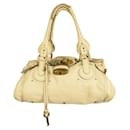CHLOE Paddington Off White Pebbled Leather Iconic Satchel Shoulder Bag Handbag - Chloé