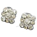 CHANEL Cluster Argyle Champagne Diamond Square Pierced Earrings - Chanel
