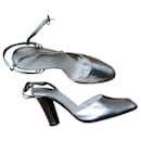 Silver leather shoes, 36,5. - Christian Dior