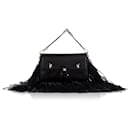Fendi Black Micro Monster Fringe Baguette