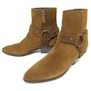 NEW SAINT LAURENT SHOES BOOTS 579582 WEST HARNESS 38 brown suede - Saint Laurent