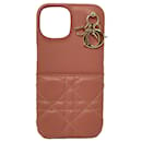 LADY DIOR CASE FOR IPHONE 13 PRO Pink Cannage lambskin - Dior